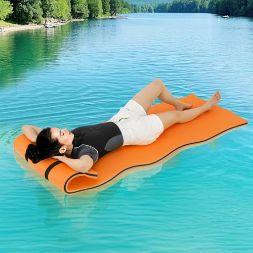 GYMAX Matelas Flottant pour Piscine, Tapis Flottant en Mousse XPE Résistant aux Déchirures, Polyvalent pour Piscine-Plage-Lac, Charge Max.100KG