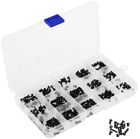 300pcs Screw Assorted Set Steel Black 15 Sizes for Laptop