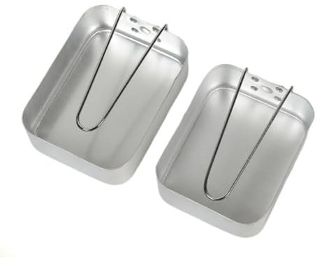 Naisfei Set di 2 contenitori in alluminio per campeggio e cucina, set di contenitori in alluminio leggero, ideali per campeggio, festival e gite di pesca