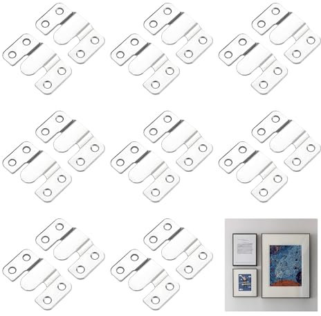 Lot de 8 paires de supports encastrés, 53 x 30 mm, crochets emboîtables pour cadre photo, connecteurs de canapé sectionnel, connecteur de meubles, matériel de montage mural pour tête de lit