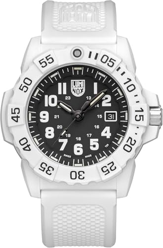 Luminox Analog schweizisk kvartsurverk klocka för män med silikonarmband XS.4231. Set, Vit, Militär
