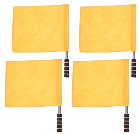 PartyKindom 4 bandiere da arbitro gialle di avvertenza gialle per giudici sportivi, per arbitri, bandiera dell'arbitro, bandiera dell'arbitro, bandiera dell'arbitro