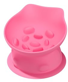 Slow Feed Cat Bowl, Elevated Cat Food Dish with Tilted Design, Dual-Use for Dry and Wet Food, Anti-Vomit, Anti-Choking, Easy to Clean