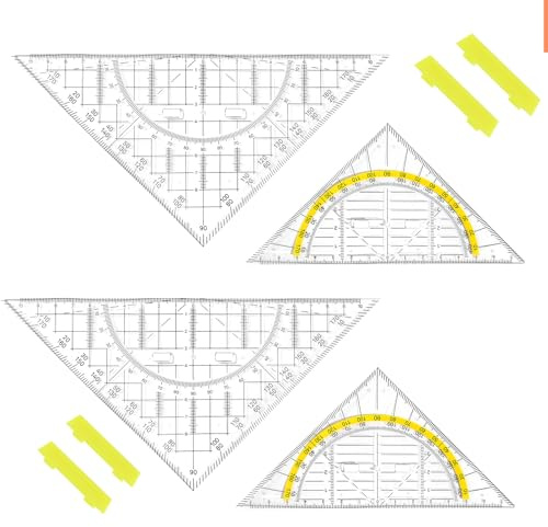prota 4 stycken geometri triangel med handtag, geodtriangel flexibel triangel, stor, geometritriangel plast, geometri triangel geometri triangel med handtag för studenter kontor designer målning