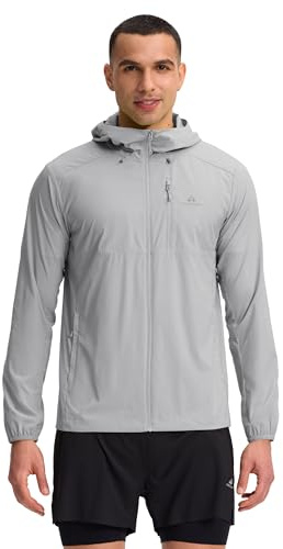 Pioneer Camp Veste de course d'été légère et respirante pour homme - Protection solaire UV UPF 100+ - Imperméable - Avec capuche et plusieurs poches - Pour la randonnée, le cyclisme, les voyages