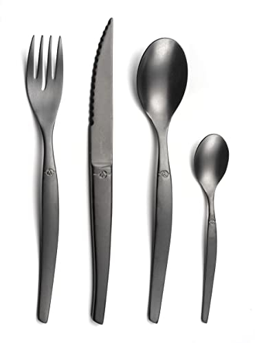 Lou Laguiole Jet Ménagère 16 pièces Noir mat