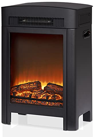 Alpina Cheminée Électrique Luzern – Chauffage 1800–2000W avec Thermostat – Fausse Cheminee Electrique Effet Flamme Réaliste – Radiateur Compact Décoratif – Blanc