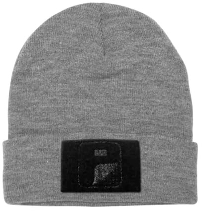 Pull Patch Tactical Beanie – Authentic Flexfit Winter Hat with 2x3 Inch Hook & Loop Surface for Removable Morale Patches (Heather Grey)
