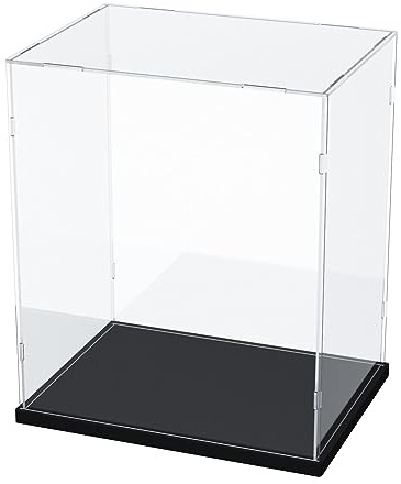 Nynelly Vitrine Acrylique Transparente pour Collection, Boîtes d'Affichage en Acrylique pour Lego 75954/10243, Assemble Comptoir Boîte Vitrine Anti-poussière pour Figurine Pop avec Base Noir