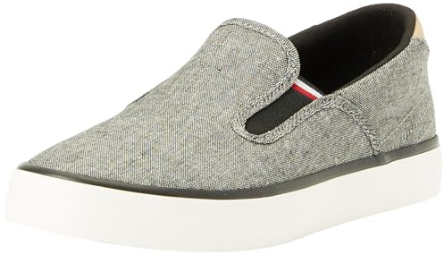 Tommy Hilfiger Baskets Homme en Lin, Noir (Black), 40