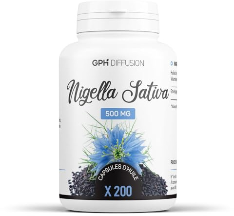 Nigelle - Nigella Sativa - 500 mg - 200 capsules - GPH Diffusion