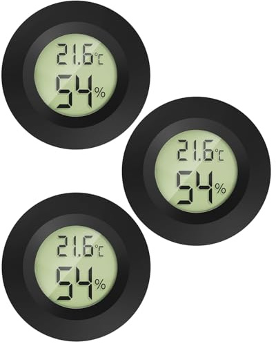 MAVORI® 3 x Thermometer Hygrometer mini mit C/F und on/off Funktion - Temperaturmessgerät und Luftfeuchtigkeitsmesser - präziser Raumthermometer innen und Hygrometer innen zur Kontrolle des Raumklimas