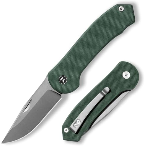 FUJUNI 7,25 cm Coltello Tascabile, Coltello Pieghevole con Manico G10 e Lama in Acciaio VG10, Clip Da Tasca Per Trasporto Profondo, Coltelli Pieghevoli,Coltelli Da Tasca,Per Uomo Regalo,Verde