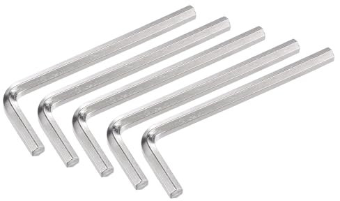 TOP-VIGOR 5Pcs 5mm Hex Key Wrench, Metric CR-V L Shaped Allen Key Imperial Hexagon Head Spanner Tool for Repairing, Installation
