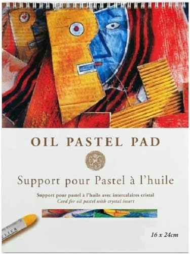 Sennelier Huile Pastel Pad spirale 12 Feuilles - 340g/m² Avec intercalaires cristal (protection) Sans acide.16x24cm