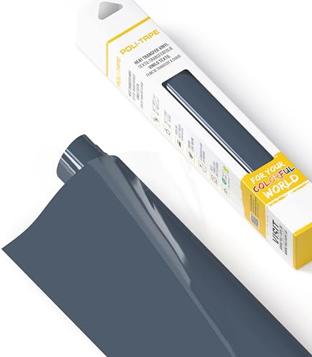 POLI-FLEX® TURBO® - Transferfolie für Textilien - Flexfolie zum Aufbügeln, Plotterfolie für DIY Shirts, Deep Denim Blue matt (NEU), 30,5 cm x 122 cm