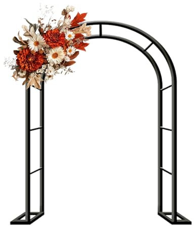 Générique Pergola Jardin Fer forgé Tonnelle Arche de Jardin Exterieur, pour Plantes Grimpantes, Décoration Arche de Mariage, 80cm 140cm 180cm 200cm 240cm 280cm 300cm 350cm(Noir,W180 X H220cm)