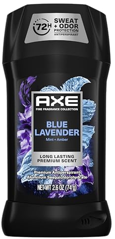 AXE Fine Fragrance Collection Antiperspirant Deodorant for Men Blue Lavender 72 Hour Sweat & Odor Protection 2.6 oz