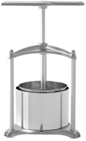 KHZKHC Prensa De Vino De Fruta, Prensa Manual De 3L para El Hogar, Molienda De Barriles De Acero Inoxidable Doble, Extractor De Jugo De Manzana/Zanahoria/Naranja/Baya/Vegetal