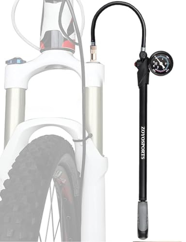 Pompa di smorzamento in bicicletta, pompa per biciclette per biciclette a base di bici ad alta pressione da 300 psi con manometro e pulsante di ventilazione, per mountain bike
