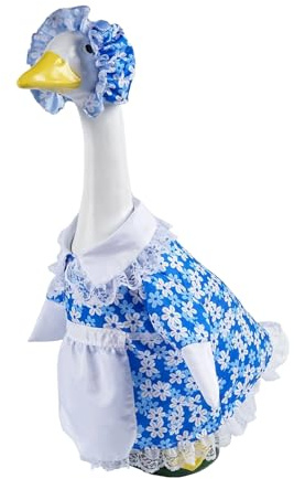 Traje De Ganso Para Porche De 58 Cm,Vestido de Primavera Pastoril con Sombrero para Ganso de Cincuenta y Ocho Centímetros | Accesorios Para Gansos De Jardín - para Bodas Navidad Fiestas de Vacaciones