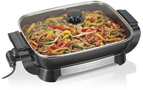 Hamilton Beach Durathon Reversible Ceramic Skillet, 12x15 Removable Reversible Pan, R25824 (Renewed)