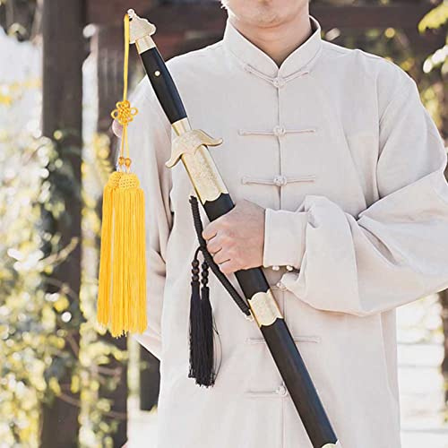 Zhangpu Taiji Svärd Tofs Utsmyckning Toppkvalitet Issilke Släta Dekorativa Tillbehör för Kung Fu Gym, 2 Färger Kort Stil för Kung Fu Taiji Svärd Praxis