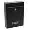 Wiltec Briefkasten schwarz V10 Postkasten mit Namensschild, großem Briefschlitz und 2 Schlüsseln Wandbriefkasten aus pulverbeschichtetem Stahl