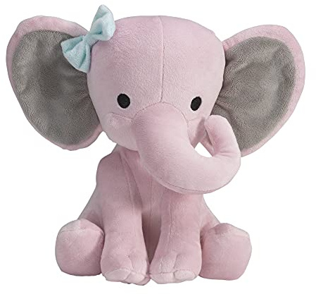 Bedtime Originals Twinkle Toes Pink Elephant Plush, Hazel, 1 Count (Pack of 1)