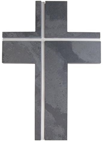 Fritz Cox Steinkreuz Steel | Anthrazit und Edelstahl | Wandkreuz für zuhause | 22x15cm