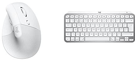 Logitech MX Keys Mini Keyboard for Mac and Lift Vertical Ergonomic Mouse for Mac Combo - Wireless, Bluetooth, Backlit Keys, Quiet, macOS/iPadOS/MacBook/iMac/iPad - QWERTY UK