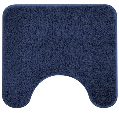 Sentidos WC Vorleger Ausschnitt für Toilette 45 x 50 cm Badematte in Marineblau Badeteppich rutschfeste maschinenwaschbar weicher Badezimmerteppich Wasserabsorbierend Badvorleger Badmatten badteppich