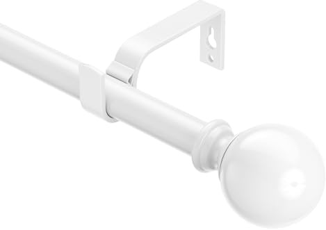 Extendable Curtain Rods 30-82 Inch, Dia 3/4 Splicing Adjustable Curtain Pole with 44mm Metal Ball Finials for Eyelet Curtains, Drapery Rods for Bedroom, Living room, Office
