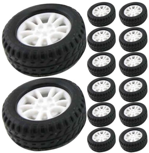 DRESSOOS 30stücke Gummiräder Spielzeug Auto Räder Ersatzreifen Diy Montage Räder Junge Mädchen Spielzeug Autoräder