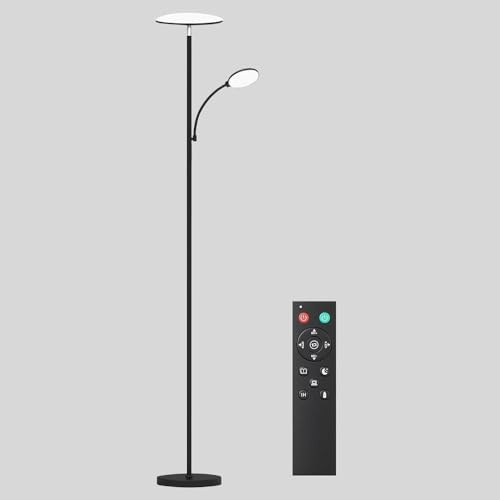 wonderlamp Lámpara de pie LED Brenan CCT Dim (30+6W). Luz regulable, control táctil