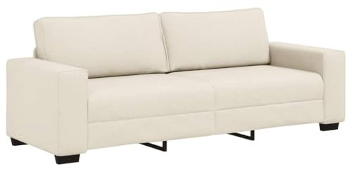 vidaXL Samtida 3-sits soffa Brun Beige Tyg Med Kuddar Inomhus Vardagsrum Sittplatser Bekväm Hållbar Design För Familj Och Vänner Bekväm Träramsoffa Snygg Modern Tre Personen