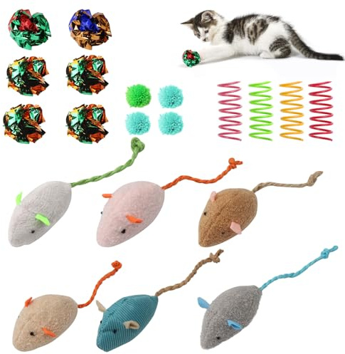 APOMOONS 14 Giochi per Gatti & 6 erba Gatta Giocattoli, Gioco Gatto Giochi Interattivi per Gatti Adatto ai Gattini