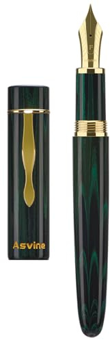 Asvine C2000 Tyskland Cumberland Ebonite reservoarpenna #8 stub spets 1,1 mm kalligrafi konst ritning unikt mönster penna med omvandlare pennlåda samlingsset – grön