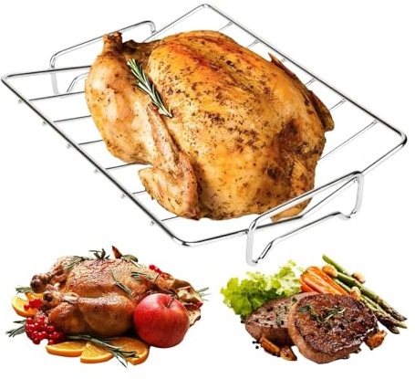 Rejilla De Asado para | Accesorios De Parrilla Antiadherente En Forma De V,Rejilla De Y Costillas De Metal,para Aves De Corral Cerdo Pollo Carne Horno Barbacoa Parrilla Cocina Interior