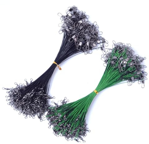 INOOMP Línea Principal y Líder de Pesca de Acero Resistente a Mordeduras 50 Piezas de 20 CM para Pesca Surfcasting y Accesorios de Señuelo