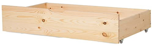 Beliani Set di 2 cassetti per letto con ruote in legno di pino massiccio naturale