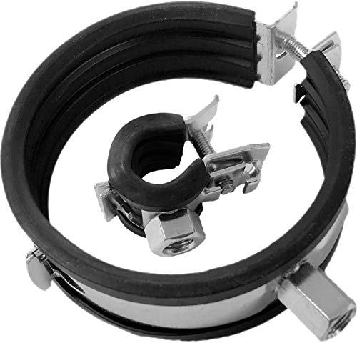 ROHRSCHELLEN mit Kippschraube und Schallschutz | Für Rohr 1/4 bis 4 Zoll (10 bis 116mm) | WUNSCHGRÖSSE Stockschrauben Dübel einfach auswählen >>> 10 Rohrschellen 10-12mm