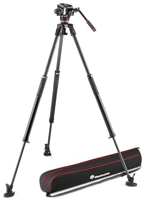 Manfrotto 504X Fluid Video Head with 635 Fast Single Leg Carbon Tripod, FAST Tripod and Video Head Kit, Carbon Fibre, For DSLR Digital Cameras, for Photo-Videographer, Carrying Bag, Holds up to 12kg