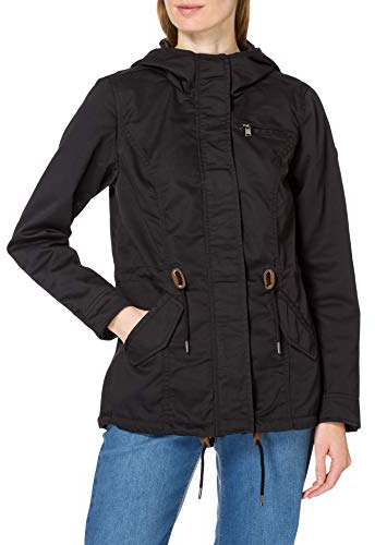 ONLY Damen Übergangs-Jacke ONLLorca Canvas Parka mit Kapuze 15216452, Black Ii,XS