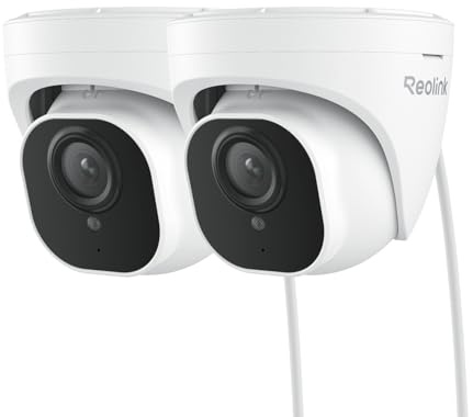 REOLINK 4K Outdoor Cameras for Home Security, IP PoE Dome Surveillance Camera with Human/Vehicle/Pet Detection, 25FPS Daytime, Work with Smart Home, Up to 512GB microSD Card, RLC-820A (Pack of 2)