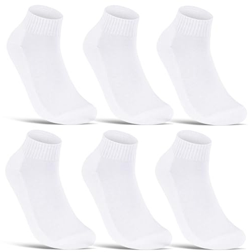 6 eller 12 Par Sneaker Strumpor Herr & Dam Sportstrumpor Frottésula Bomull 16200 (43-46 6 par Vit)