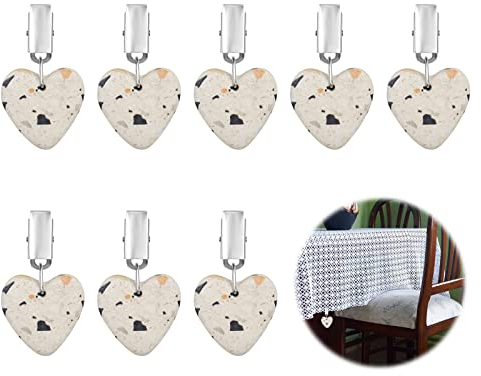 smtfcty Tischdeckenbeschwerer 8 StückTischdeckenbeschwerer Aus Naturstein Wetterbeständige Tischtuchgewichte Mit Klammer Für Garten Picknicks Party Küche Und Restaurant