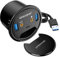 GRAUGEAR Tisch USB HUB mit 1x USB-C und 2X USB-A Anschlüssen, USB HUB Tisch mit 60mm Durchmesser, USB 3.0 für bis zu 5 Gbit/s, USB HUB Schreibtisch inkl. Staubschutz, 150cm Kabellänge