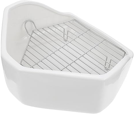 FRCOLOR Robuste und Langlebige Keramik-Toilette mit Abgerundetem Netz für Hamster und Meerschweinchen