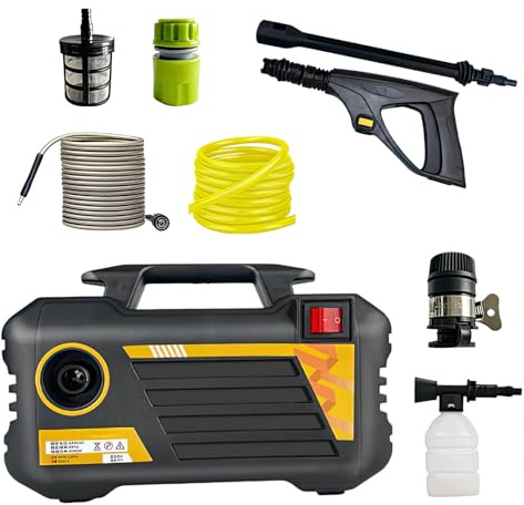 Hochdruckreiniger, tragbare Hochdruckreinigungsmaschine, 3000 W, Durchflussmenge 390 l/h, mit Schlauch Wasserauslass 10 m, maximaler Druck 120 bar, Hochdruckreiniger für Autowäsche